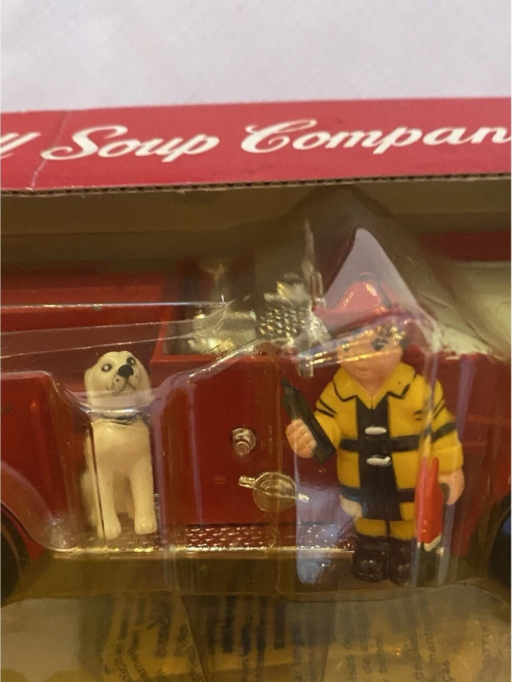 Campbell's Soup Fire Truck with Kid & Dog Figures 1996 F102 In Box